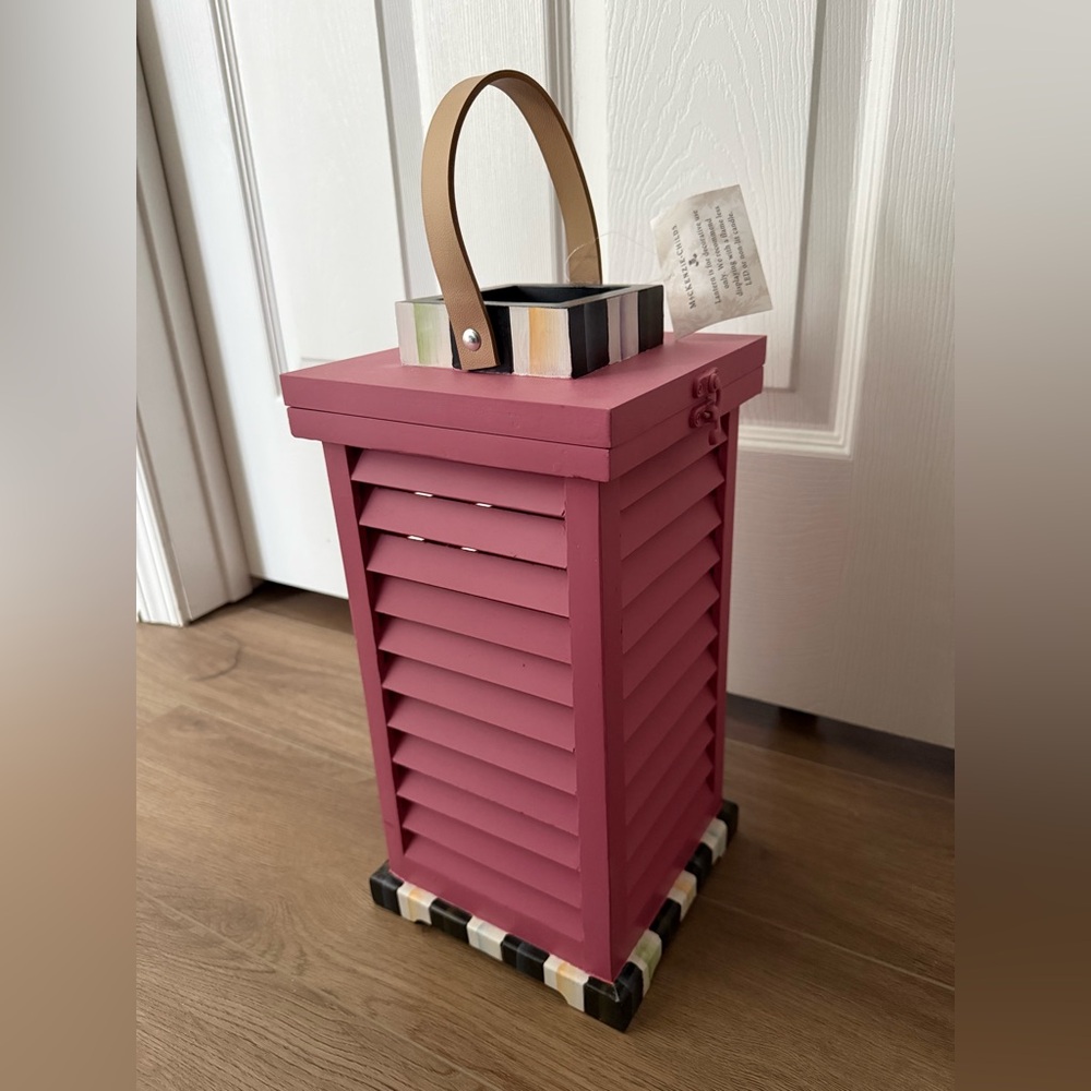 Mackenzie Childs Discontinued RARE Pink Shutter Lantern - Picture 3 of 10